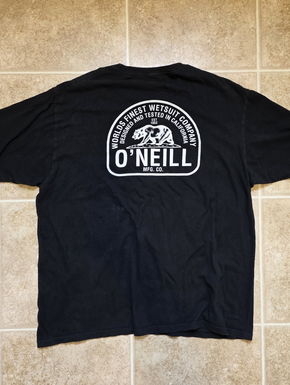 O’Neill Black Graphic Tee XL Surf Skate Back Logo Shirt